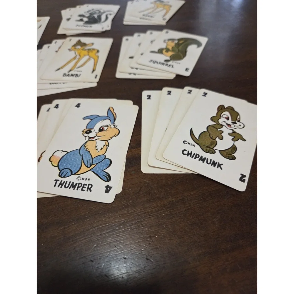 vintage 1946 Bambi card game, Disney Book And Thumper Plush